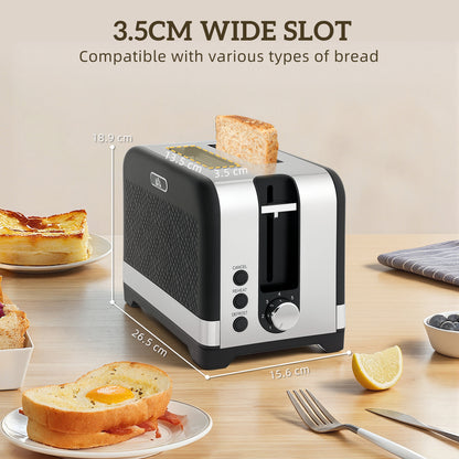 Sleek Textured Kettle and Toaster Set - Black