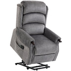 HOMCOM Power Lift Recliner with Vibration Massage and Heat, Lift Chair for Tall with Wood Grip, Pocket Spring, Light Grey