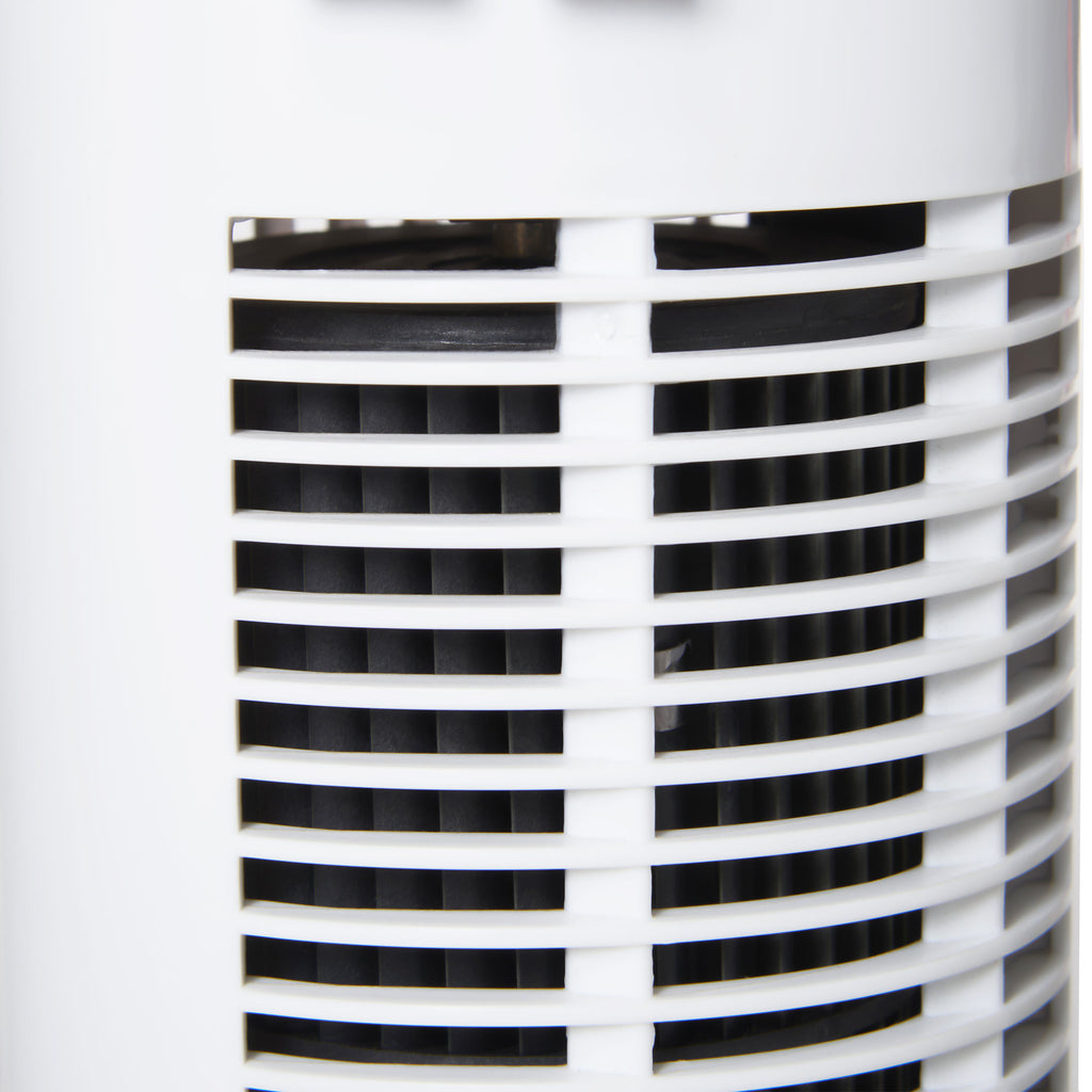 30'' Freestanding Tower Fan, 3 Speed 3 Mode, 10h Timer, 70 Degree Oscillation, LED Light, 5M Remote Controller, White