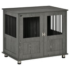PawHut Dog Crate Table for Medium and Large Dogs with Magnetic Door for Indoor Use, 85 x 55 x 75 cm, Grey