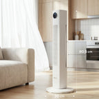 28dB Tower Fan for Bedroom, 36 inch, 8 m/s Velocity Standing Cooling Fan with 80° Oscillating, BLDC Motor, 12 Speeds, LED Display, 4 Modes, 12H Timer, Remote Control, White