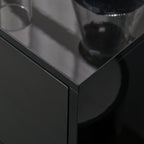 HOMCOM High Gloss Frame Sideboard, Push-Open Design with 2 Drawers for Living Room, Bedroom, 74H x 79W x 36Dcm, Black