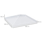 Outsunny 3 x 3 (m) Gazebo Protective Cover, Waterproof Transparent Gazebo Replacement Canopy Cover Top for Canopy and Tent