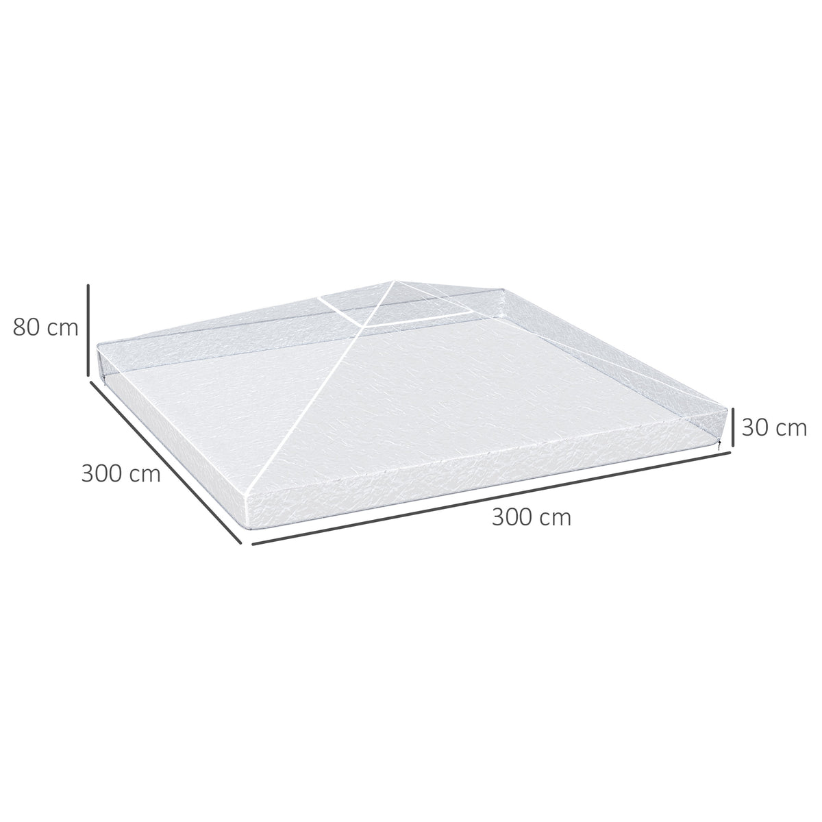 Outsunny 3 x 3 (m) Gazebo Protective Cover, Waterproof Transparent Gazebo Replacement Canopy Cover Top for Canopy and Tent