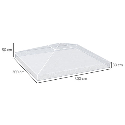 Outsunny 3 x 3 (m) Gazebo Protective Cover, Waterproof Transparent Gazebo Replacement Canopy Cover Top for Canopy and Tent