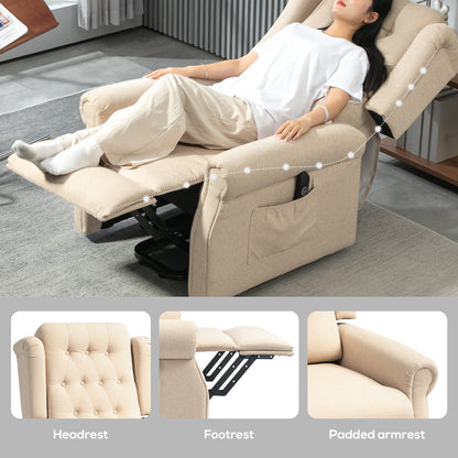 45° Lifting Riser and Recliner Armchair  - Beige
