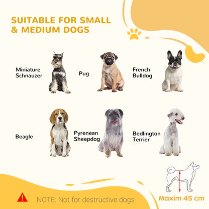 PawHut Freestanding Dog Gate, Foldable Pet Fence, Indoor Wood Barrier, Stair Gate with Support Feet, for Doorway, Hallway, Small and Medium Dogs, 69H x 104-180 cm, Natural Wood Finish
