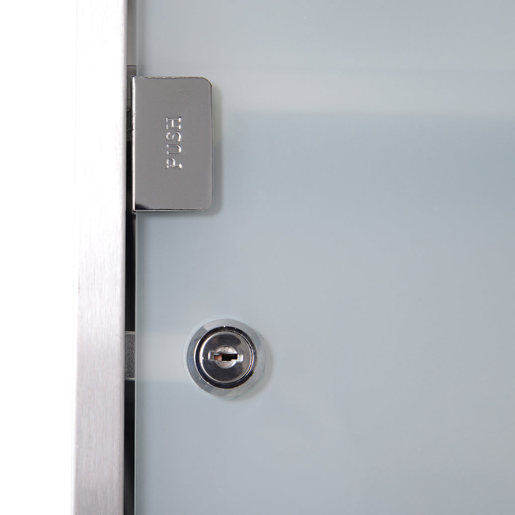 HOMCOM Stainless Steel wall mounted Medicine Cabinet with 2 Shelves + Security Glass Door Lockable 48 cm(H)