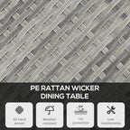 Outsunny 70 cm Wood-Effect Rattan Garden Table - Grey