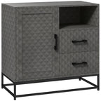 HOMCOM Sideboard with Adjustable Shelf, Freestanding Sideboard Storage Cabinet with Open Compartment and 2 Drawers, Grey