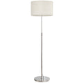 Floor Lamp with Remote, Height Adjustable Standing Lamp with Linen Shade, Dimmable with 3000K-6000K Adjustable Colour Temperatures, Foot Switch for Living Room Bedroom Office, Silver Tone