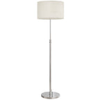Floor Lamp with Remote, Height Adjustable Standing Lamp with Linen Shade, Dimmable with 3000K-6000K Adjustable Colour Temperatures, Foot Switch for Living Room Bedroom Office, Silver Tone