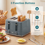 Kettle and Toaster Set, 1.7L 3000W Rapid Kettle with Strix Thermostat, 4 Slice Toaster with 7 Browning Controls, Grey