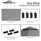 Outsunny 3 x 3m Height Adjustable Pop-Up Gazebo, with Accessories - Grey