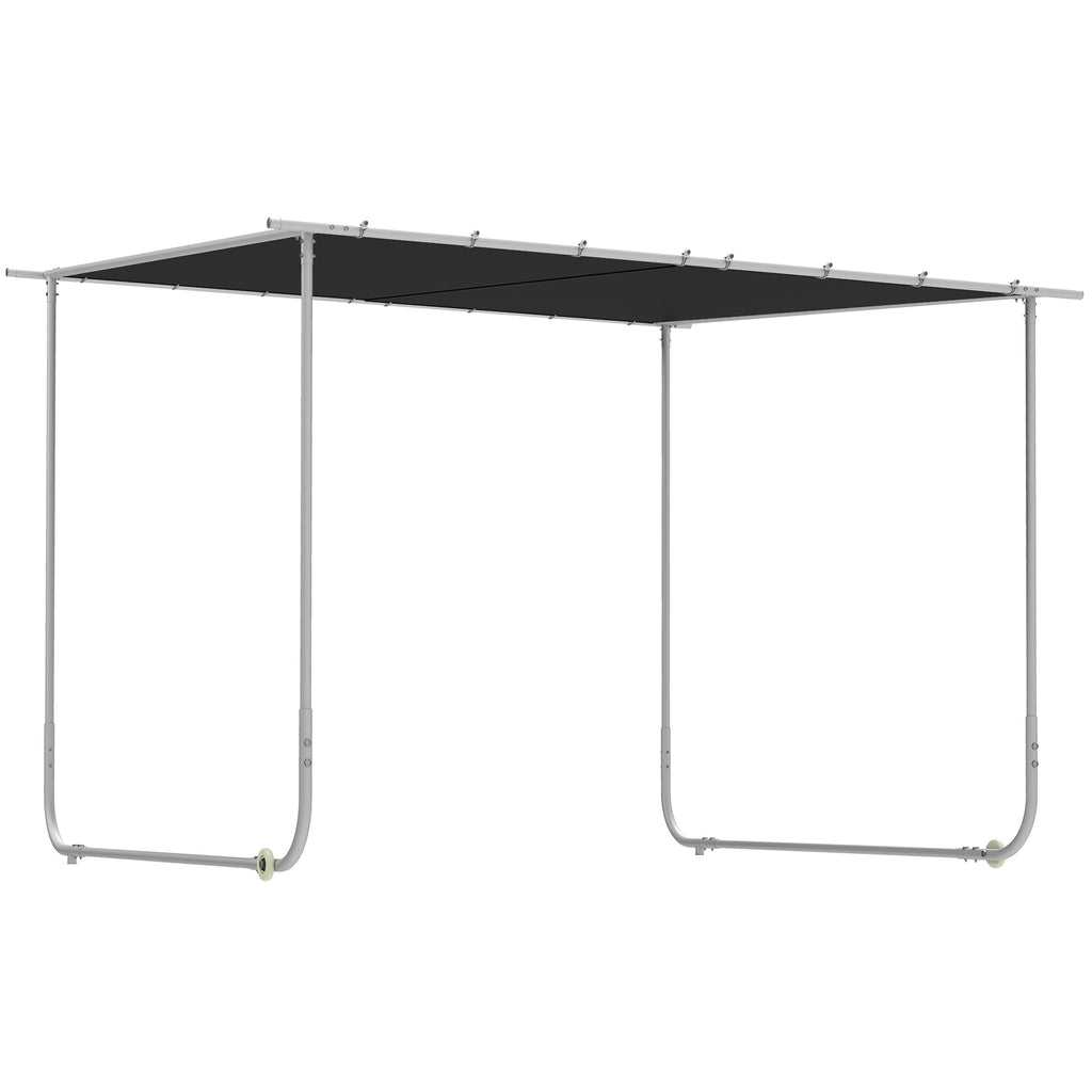 Outsunny 3 x 3(m) Mobile Pergola Kit, Portable Garden Gazebo with Wheels & UV-Resistant Canopy, Dark Grey