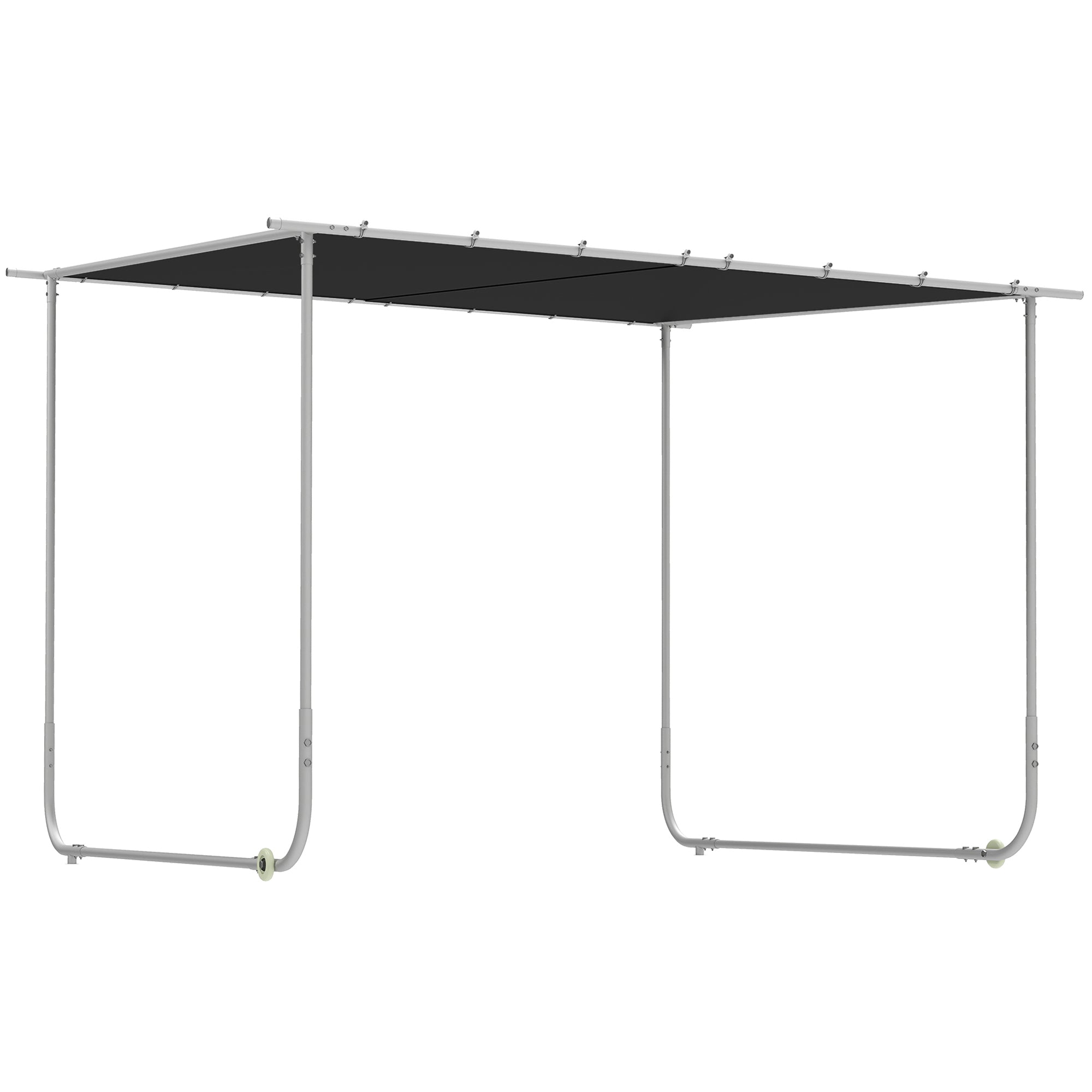 Outsunny 3 x 3(m) Mobile Pergola Kit, Portable Garden Gazebo with Wheels & UV-Resistant Canopy, Dark Grey