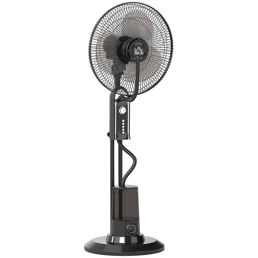 Pedestal Fan with Water Mist Spray, Spray Misting Fan with 70° Oscillation, Tilt Head, 3 Speeds, 3 Modes, Adjustable Mist, 3.2L Water Tank, for Home, 120 cm