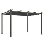 Outsunny 3 x 4m Aluminium Pergola, with Retractable Roof - Dark Grey