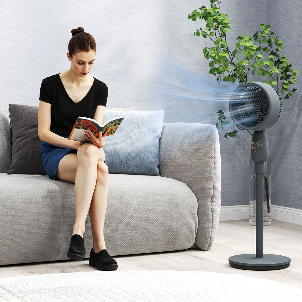 Pedestal Fan, Powerful Air Circulator, 36 Inch Floor Standing Fan with 3 Speed Settings, 70° Oscillating for Bedroom, Home and Office, Grey