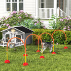 PawHut 4-Piece Dog Agility Training Equipment with 4 Adjustable Width Doors, Bag, for Garden, Orange