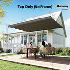 Outsunny Retractable Pergola Cover, 3.5 x 2.6 m Replacement Canopy Fabric for 4 x 3 m Frame, Roof Top Only, Dark Grey