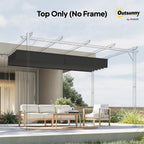 Outsunny Retractable Pergola Cover, 2.55 x 2.5 m Replacement Canopy Fabric for 3 x 3 m Frame, Roof Top Only, Dark Grey