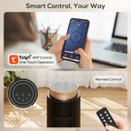 Tower Fan with WiFi App Control, Standing Floor Fan with 3 Speed 4 Modes, 12 Hour Timer and Night Light Black