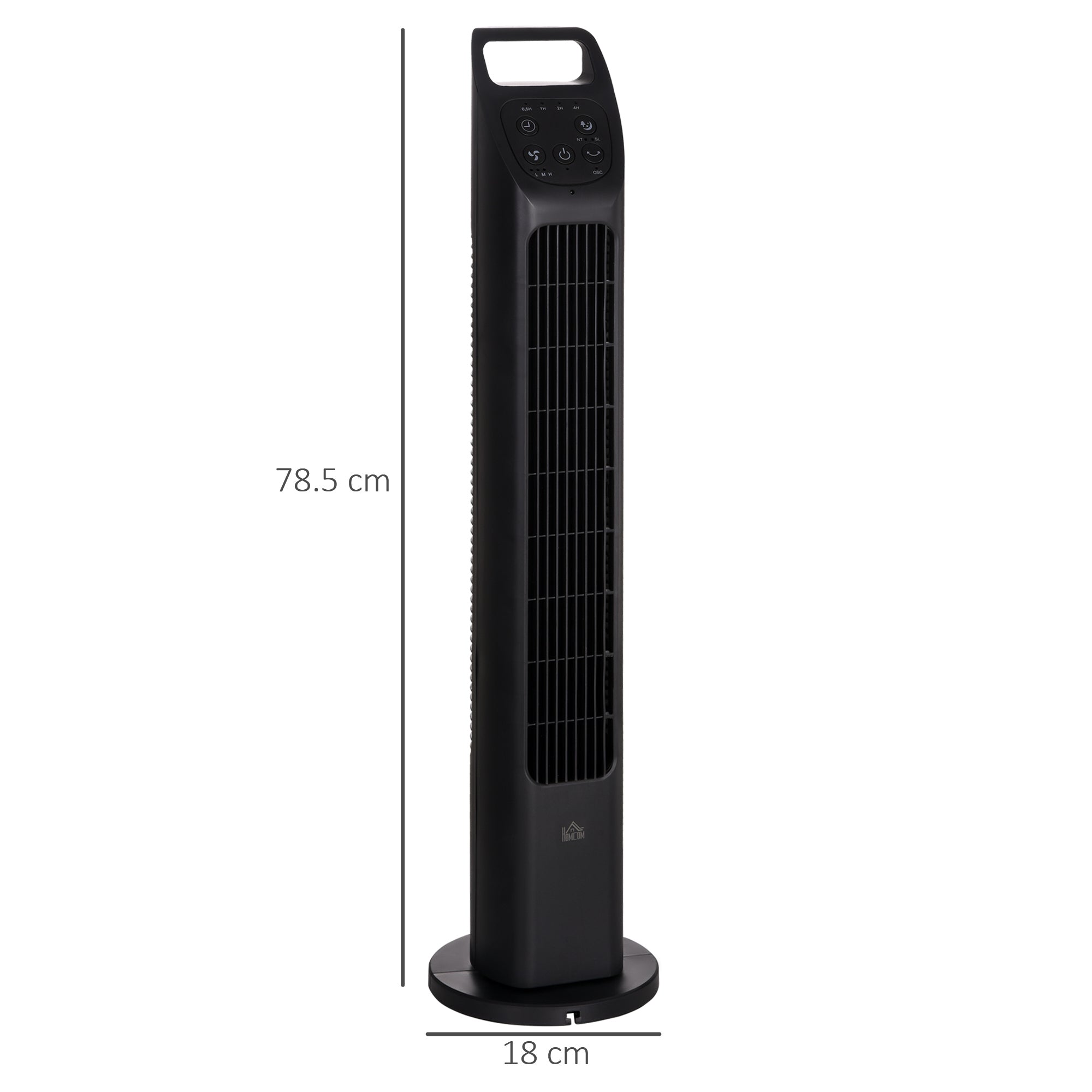 31" Oscillating Tower Fan with Remote Control, 4H Timer, 3 Speed 3 Modes, Quiet Electric Floor Standing Fan for Home Bedroom Office, Black