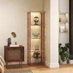Four-Shelf Floor Lamp - Rustic Brown