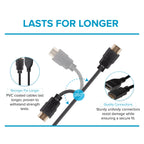 Maplin HDMI Male to HDMI Female 4K Ultra HD Extension Cable - Black