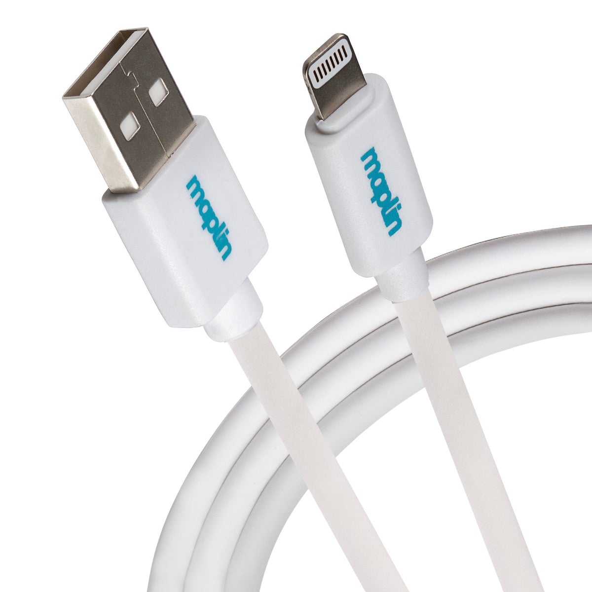 Maplin Premium Apple MFI Certified Tangle-Free Lightning to USB-A 2.0 Cable - White, 1.5m