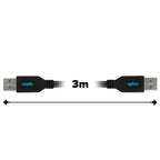 Maplin USB-A 3.0 to USB-A 3.0 Super Speed 5Gbps Cable - Black, 3m