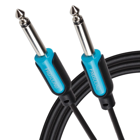 ProSound 1/4" 6.35mm 2 Pole Jack Plug to 1/4" 6.35mm 2 Pole Jack Plug Cable - Black, 3m