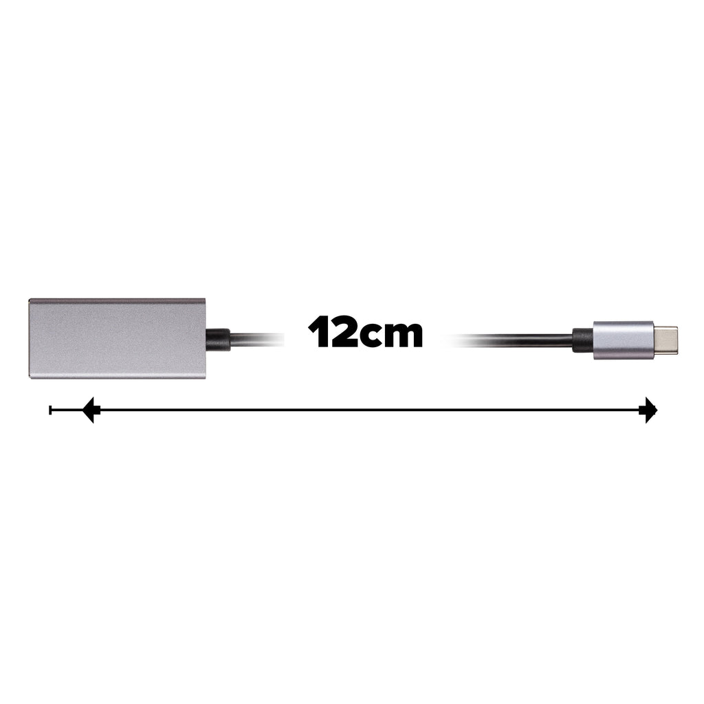 Nikkai USB-C to HDMI V3.1 Adapter (Supports 4K Ultra HD @30Hz) - Grey, 0.12m