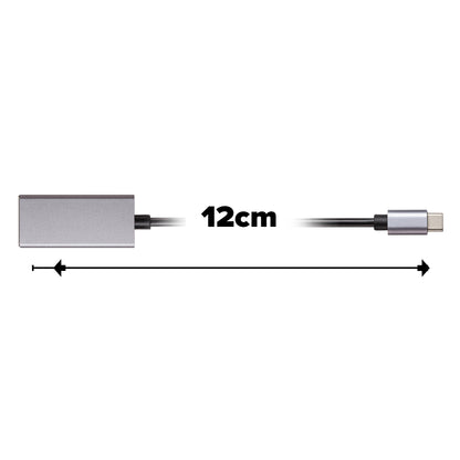 Nikkai USB-C to HDMI V3.1 Adapter (Supports 4K Ultra HD @30Hz) - Grey, 0.12m