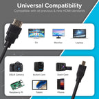 Maplin HDMI-A to Micro HDMI-D 4K Ultra HD 30Hz Cable with Ethernet & Gold Connectors - Black, 3m