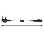 Maplin Power Lead IEC C7 Fig 8 2 Pin Plug to UK 3 Pin Plug - 2m, 10 Amp Fuse