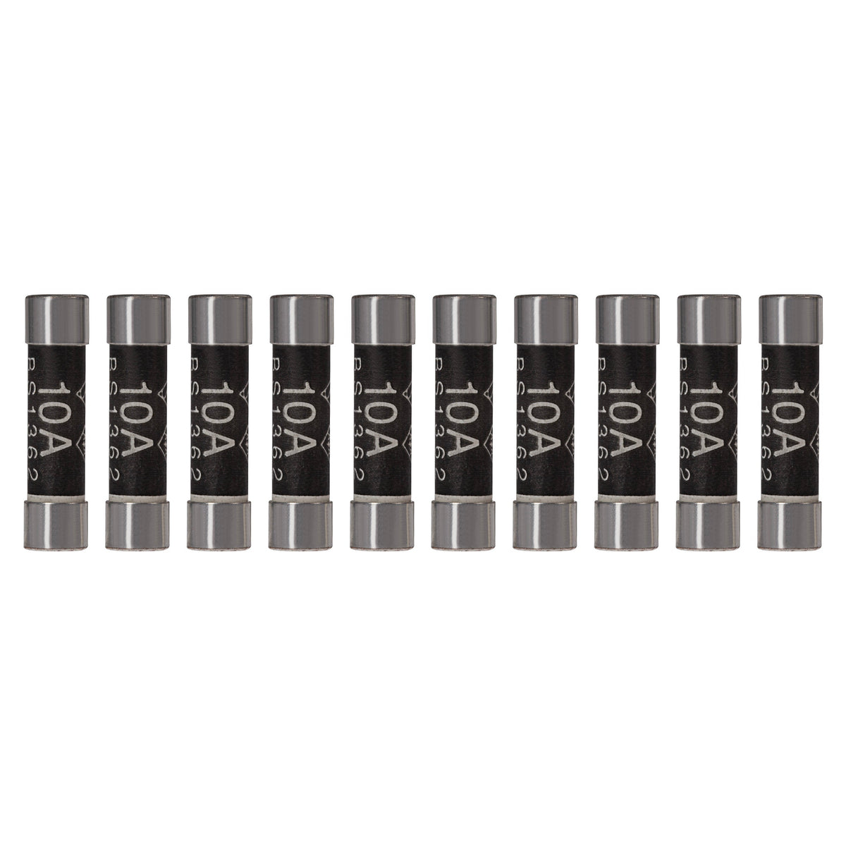Maplin 10 Amp Domestic Fuse BS1362 6.3mm x 25.4mm - Pack of 10