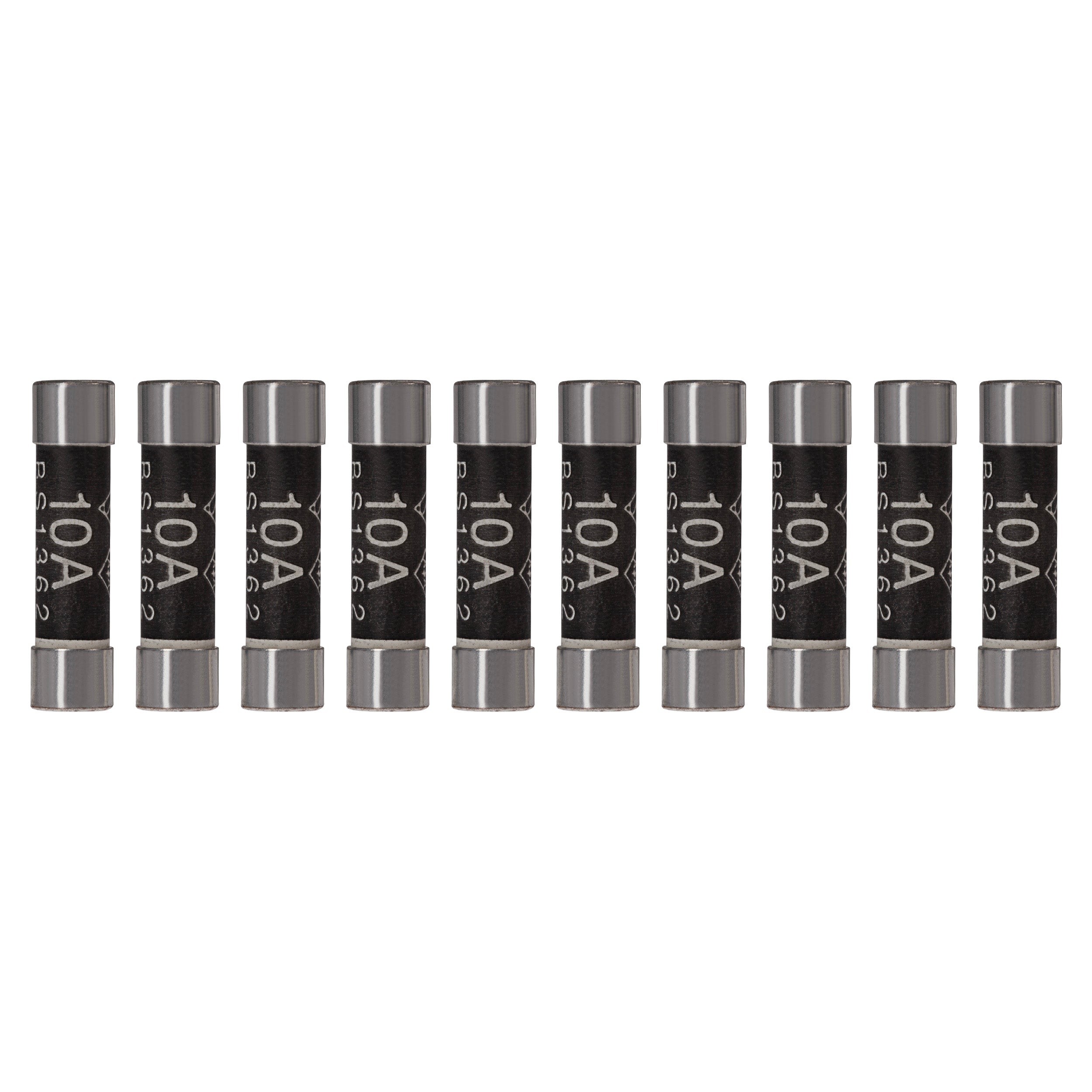 Maplin 10 Amp Domestic Fuse BS1362 6.3mm x 25.4mm - Pack of 10