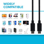 Maplin USB-C to USB-C 3.2 Gen2 100W 10Gbps Super Speed Cable - Black, 1m