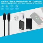 Maplin USB-C to USB-C 3.2 Gen2 100W 10Gbps Super Speed Cable - Black, 1m