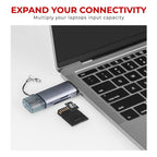 Maplin USB-C & USB-A 3.0 SD Card Reader for SDXC / SDHC / MicroSDXC / MicroSDHC / UHS-I