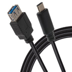 Maplin Pro USB-C Male to USB-A 3.1 Female Gen 2 60W Super Speed Data Transfer & Charging Adapter Cable - Black, 1m