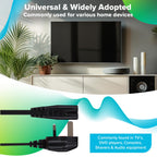 Maplin Power Lead IEC C7 Fig 8 2 Pin Plug to UK 3 Pin Mains Plug - 1.5m, 3 Amp Fuse