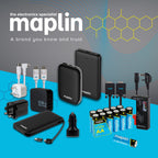 Maplin 10000mAh Slim Power Bank with Integrated Lightning, USB-C, USB-A & Micro USB Cables