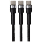 Maplin USB-C to 2-in-1 Multi-Charging USB-C 65W & USB-C 12W Braided Cable - Black