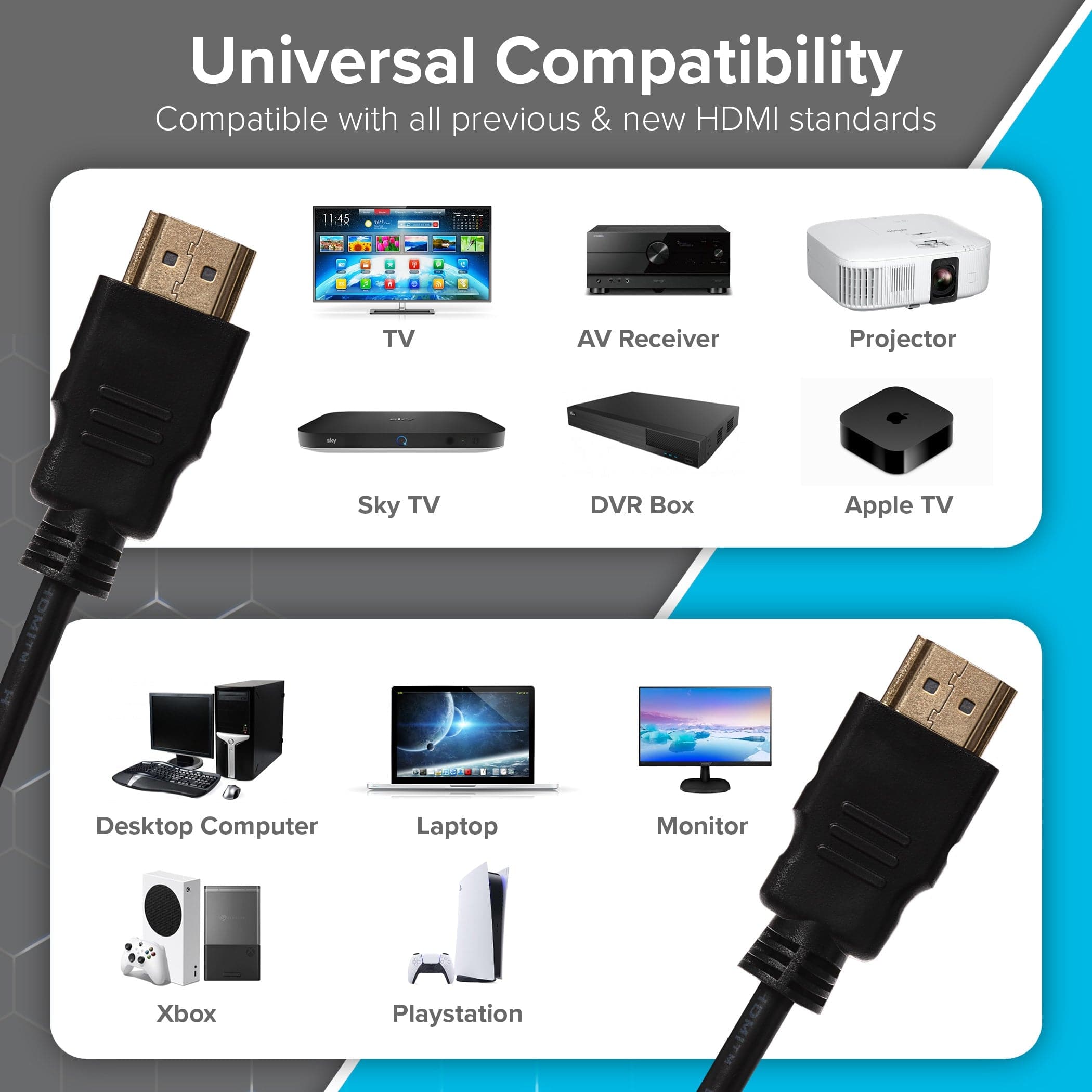 Maplin HDMI to HDMI 4K Ultra HD Cable - Black, 1.5m