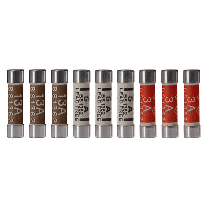 Maplin Mixed Pack of Plug Fuses 3A/5A/13A BS1362 25.4 x 6.4mm - Pack of 9