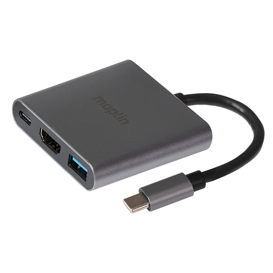 Maplin USB-C Multiport Hub to USB-A 3.1 Gen 1 / HDMI 4K@30Hz / USB-C 87W PD