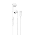 Maplin Wired USB-C Earbuds with Hands Free Calling & Volume Button - White